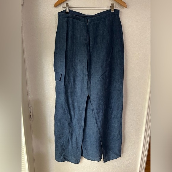 Express 100% linen maxi skirt minimalist drawstring waist size 9/10 - Picture 2 of 6